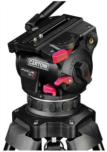 Cartoni Focus 10 Red Lock System Fluid Head With Red Lock Tripod System