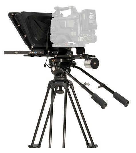 ikan PT4500S-TMTRIPOD-TK 15" SDI Teleprompter, Tripod And Dolly Turnkey With Talent Monitor And Travel Case