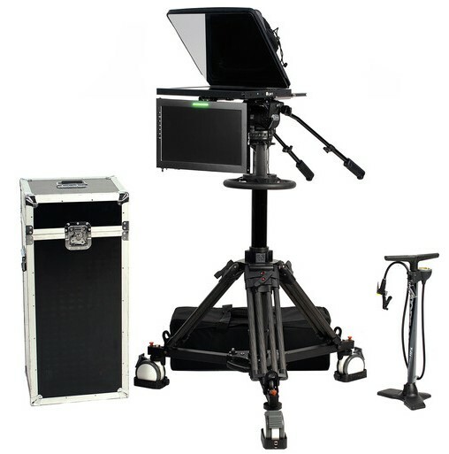 ikan PT4700S-TMW-PEDESTAL 17" SDI Teleprompter, Pedestal And Dolly Turnkey, 19" Widescreen Talent Monitor