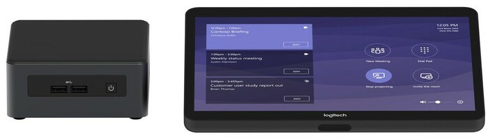 Logitech BASE Bundle for Microsoft Teams Video Conferencing Kit Featuring The Tap Cat5e And Intel NUC
