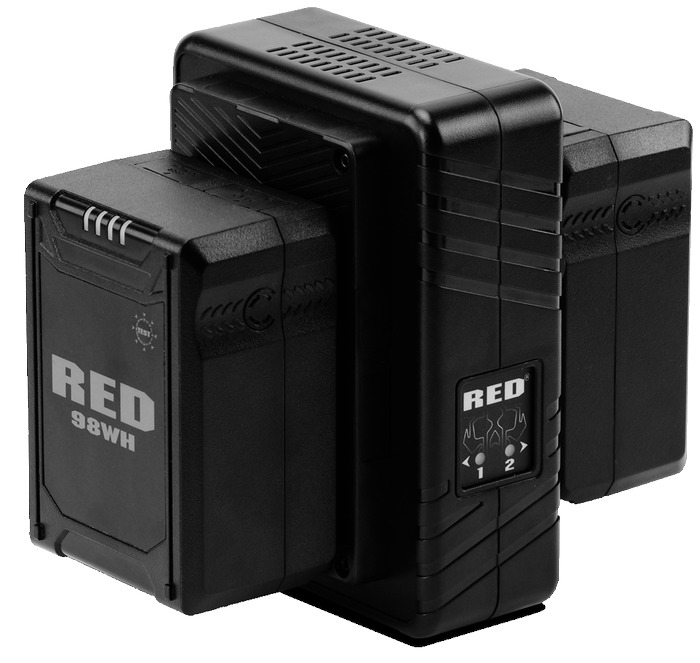 RED Digital Cinema Compact Dual Charger Dual V-Lock Charger For REDVOLT MICRO-V Batteries