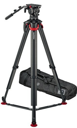 Sachtler System aktiv12T flowtech100 MS Touch And Go With Flowtech100 Tripod, Mid-Level Spreader, Carry Handle And Bag