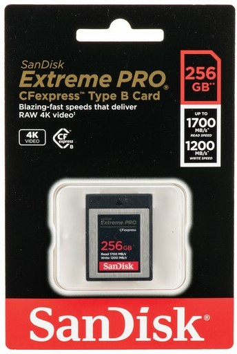 SanDisk 256GB Extreme PRO CFexpress Type B Memory Card For 4K Video