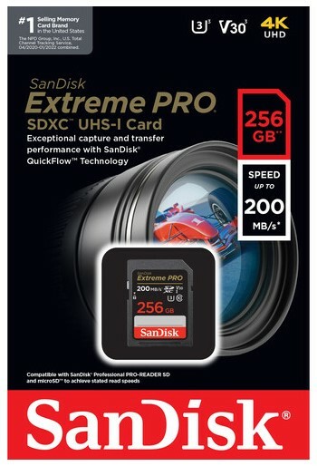 SanDisk 256GB Extreme PRO UHS-I SDXC Memory Card, 256GB