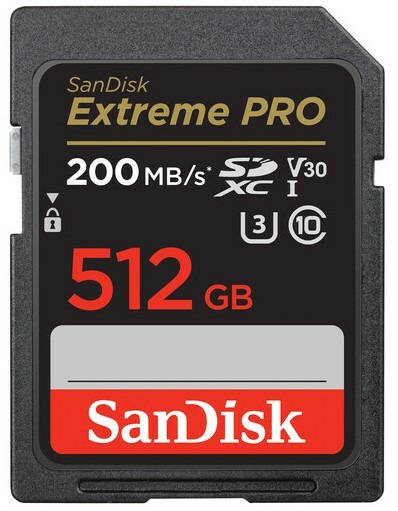 SanDisk 512GB Extreme PRO UHS-I SDXC Memory Card, 512GB