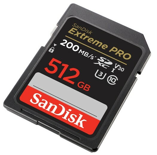 SanDisk 512GB Extreme PRO UHS-I SDXC Memory Card, 512GB