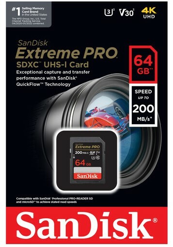 SanDisk 64GB Extreme PRO UHS-I SDXC Memory Card, 64GB