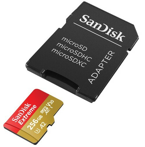 SanDisk 256GB Extreme UHS-I microSDXC and Adapter Micro Memory Card With SD Adapter, 256GB