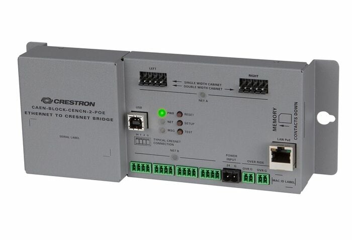 Crestron CAEN-BLOCK-CENCN-2-POE Ethernet To Cresnet Bridge For CAEN Automation Enclosures