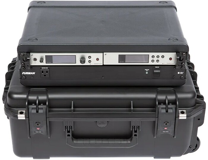 SKB 3I-2215M82U ISeries Case With Removeable 2U Injection Molded 13" Deep Rack Cage, TSA Latches, Wheels