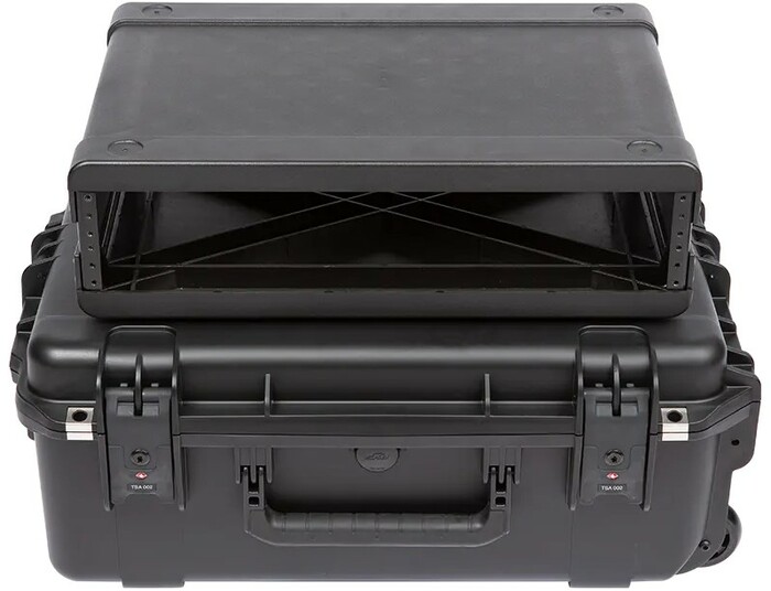 SKB 3I-2215M82U ISeries Case With Removeable 2U Injection Molded 13" Deep Rack Cage, TSA Latches, Wheels