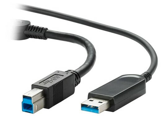 Vaddio 440-1005-067 98.4' USB 3.0 Type-B To Type-A Male Active Optical Cable, 30m