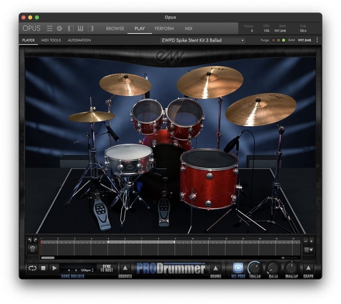 EastWest PRODRUMMER 1 Drum And Groove Sample Library, Produced By Mark "Spike" Stent [Virtual]