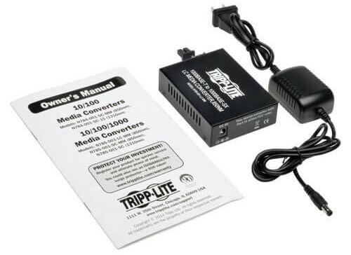 Tripp Lite N785-001-LC-MM 10/100/1000 LC Multimode Fiber To Ethernet Media Converter, 550m, 850nm