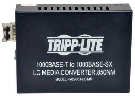 Tripp Lite N785-001-LC-MM 10/100/1000 LC Multimode Fiber To Ethernet Media Converter, 550m, 850nm