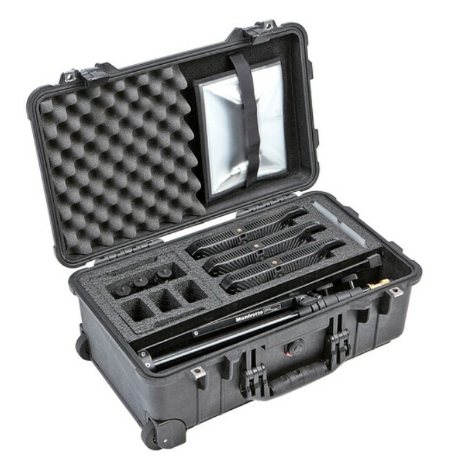 Litepanels Lykos+ Bi-Color LED Flight Kit 3 Lykos+ Lights And Accessories In A Pelican 1510 Hard Travel Case
