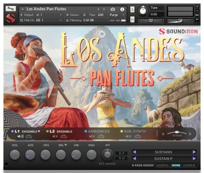 Soundiron Los Andes Pan Flutes Unique Solo Woodwind Instruments For Kontakt [Virtual]