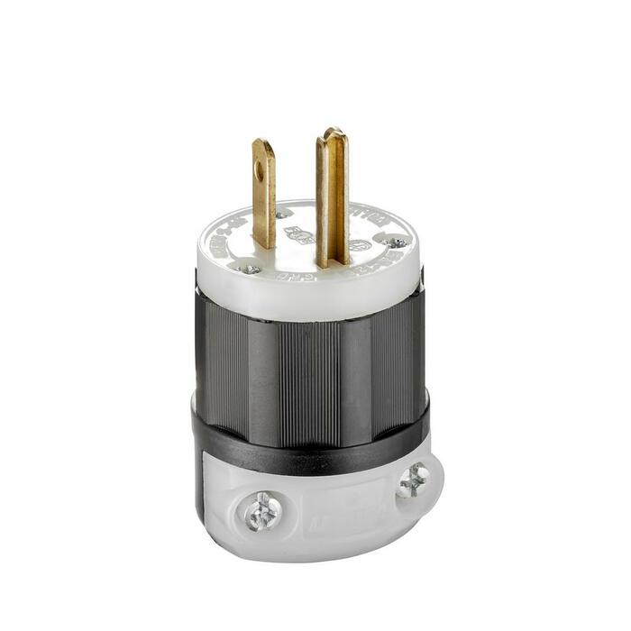 Leviton 5266-C Straight Blade Plug, 15 Amp, 125 Volt, Industrial Grade