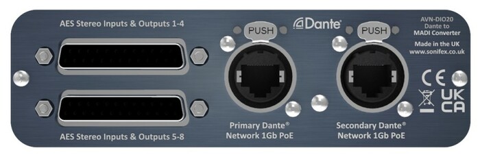 Sonifex AVN-DIO20 Dante To MADI And AES3 Bidirectional 64-Channel I/O Converter