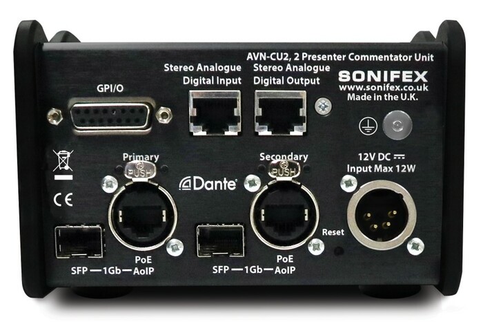 Sonifex AVN-CU4-DANTE 4 Mic/Line Input Commentator Unit, Dante