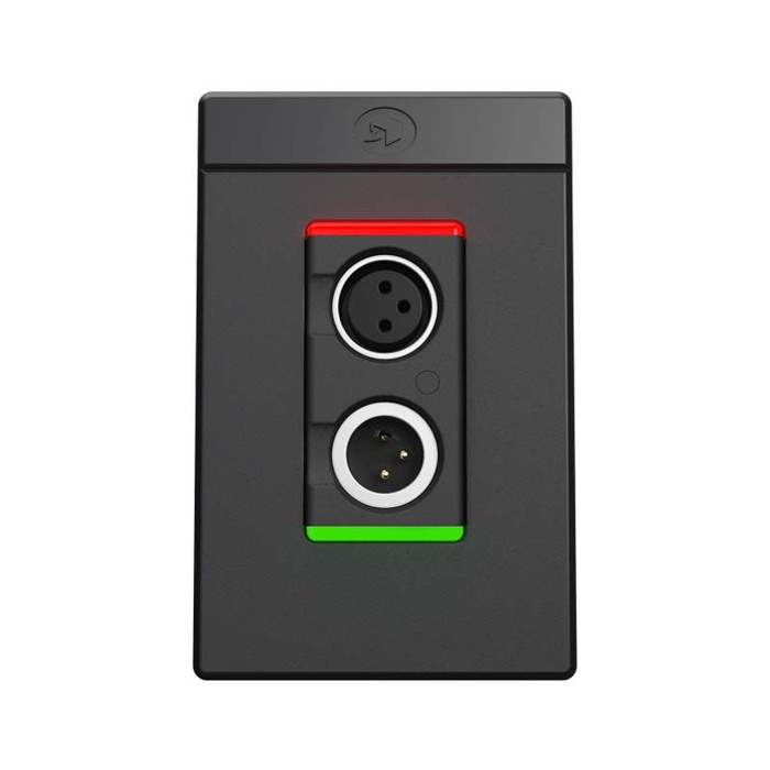 Symetrix 80-0222 XIO XLR 1x1 Dante Single-Gang Wallplate, RGB LEDs, Black