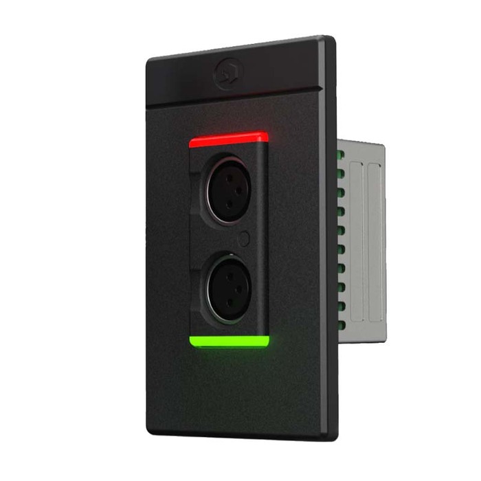 Symetrix 80-0224 XIn XLR 2x0 Dante Single-Gang Wallplate, RGB LEDs, Black