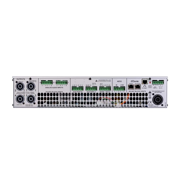 Linea Research 44C06-DANTE Dante 4-Channel Installation Amplifier, 6,000W RMS