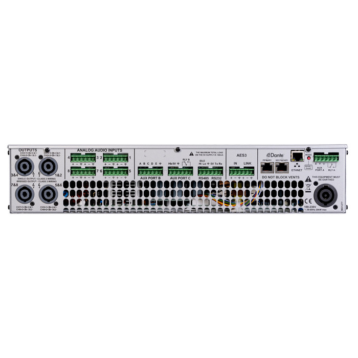 Linea Research 88C10-DANTE Dante 8-Channel Installation Amplifier, 10,000W RMS
