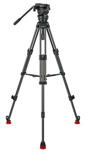 Sachtler System FSB 4 75/2 CF MS Sideload And 75/2 CF Tripod Legs With Mid-Level Spreader And Bag