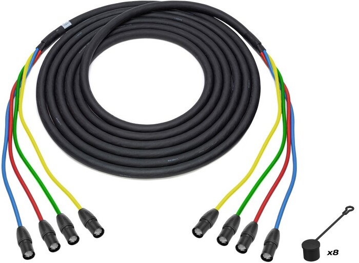 Laird Digital Cinema CAT6AXTRM4EE-150 4-Channel Cat6A Tactical Cable With RJ45 EtherCON TOP Connectors, 150'