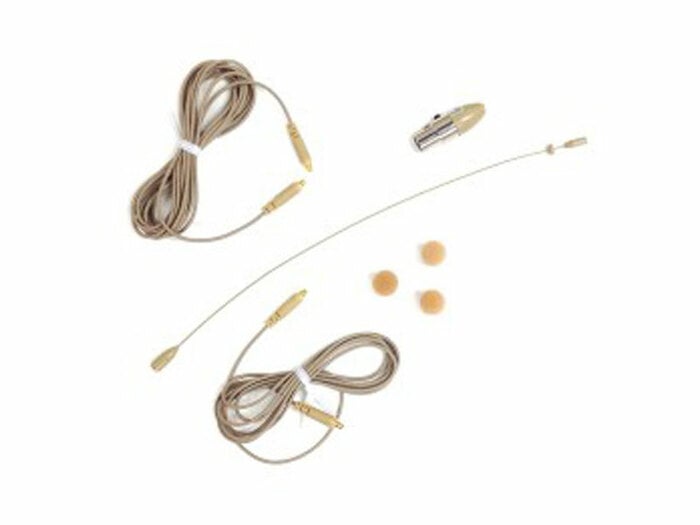 MIPRO HSP-50 3mm Omni-Directional Miniature Condenser Hair/Wig Microphone With Mipro Mini-XLR Adaptor, Beige