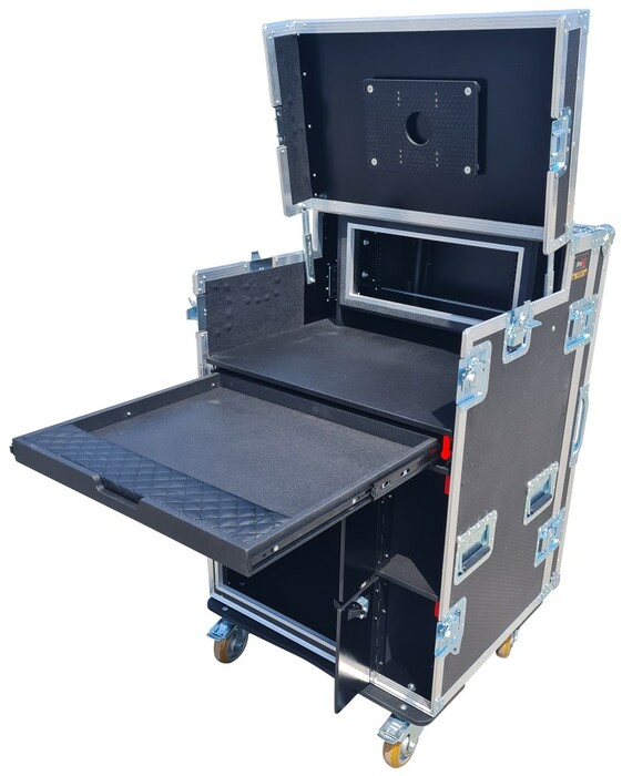 ProX XZF-AVPRO12U4U Mobile AV Broadcasting Streaming Recording Studio Workstation Case With 4U Top 12U Bottom