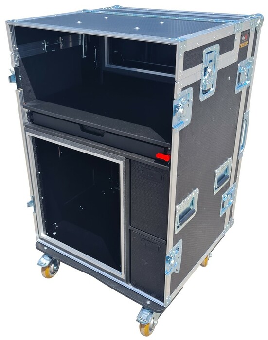 ProX XZF-AVPRO12U4U Mobile AV Broadcasting Streaming Recording Studio Workstation Case With 4U Top 12U Bottom