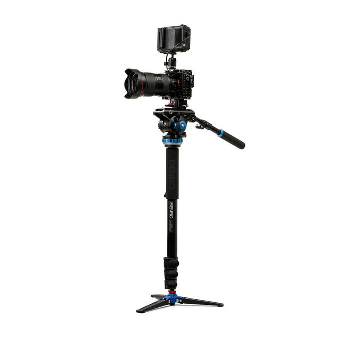 Benro A48FDS6PRO A48FD Aluminum Monopod With 3-Leg Base And S6Pro Fluid Video