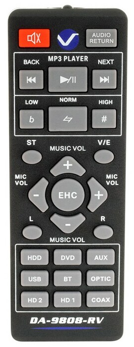 VocoPro DA-9808-RV Professional 600W Karaoke Amplifier With 24-bit DSP Mic Effect