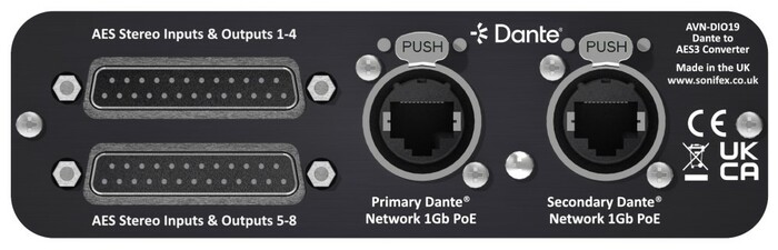 Sonifex AVN-DIO19 Dante To AES3 16 Channel I/O Converter