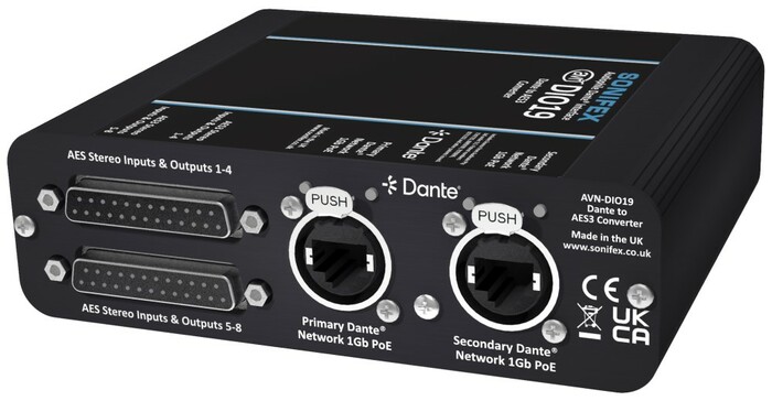 Sonifex AVN-DIO19 Dante To AES3 16 Channel I/O Converter