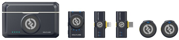 Hollyland LARK M2 COMBO DUO 2-Person Wireless Combo Microphone System (2.4 GHz, Shine Charcoal)