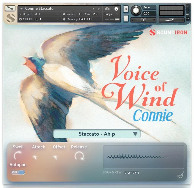 Soundiron Voice of Wind: Connie Cheerful Silky Female Solo Vocals [Virtual]