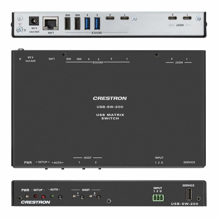 Crestron USB-SW-200 2-Input USB 3.2 Data Matrix Switcher