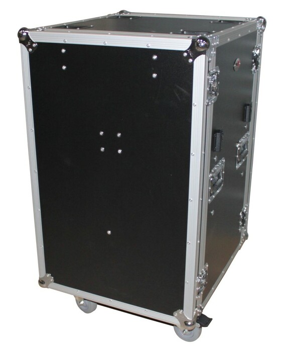 ProX T-18RSP24DST 18U Vertical Shockproof Amp Rack Case W-Side Tables And 4 Casters