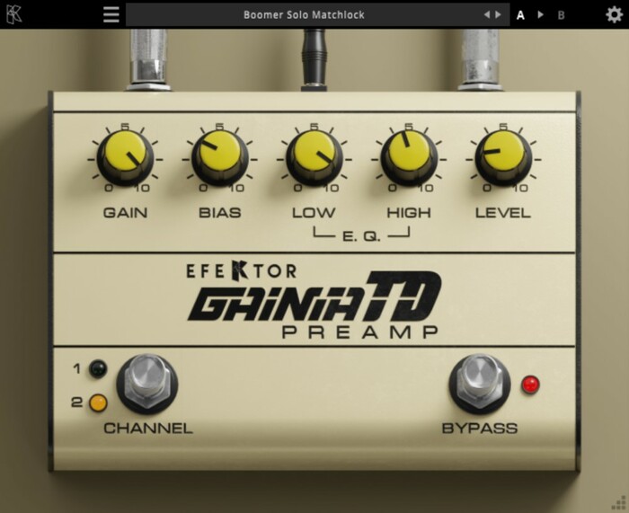 Kuassa Teknika Efektor Gainia TD Digital Preamp Pedal With Vintage Tube-Like Tones [Virtual]