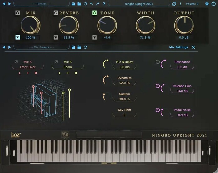 Boz Digital Ningbo Upright 2021 Pro Modern, Full, Clean, 48" Upright Piano [Virtual]