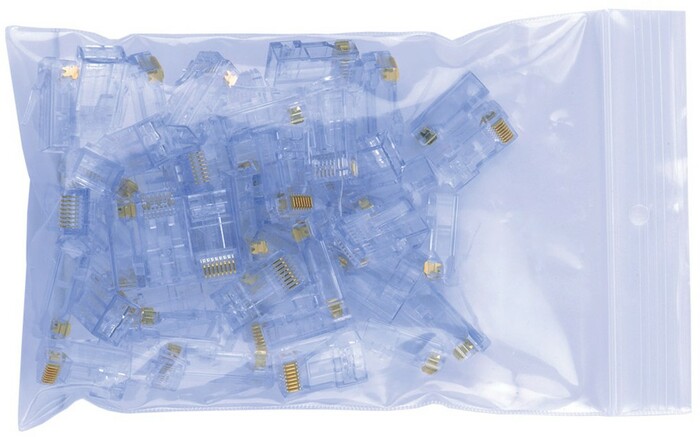 Liberty AV 100010LW 6 EZ-RJ45 Plugs In A 50-Pack Bag