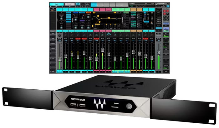 Waves LV1 16 Core Combo EMotion LV1 16ch License, Proton Duo, 1U Rack Ears, 1x Ethernet Cable , Includes 1yr Ultimate Subscription