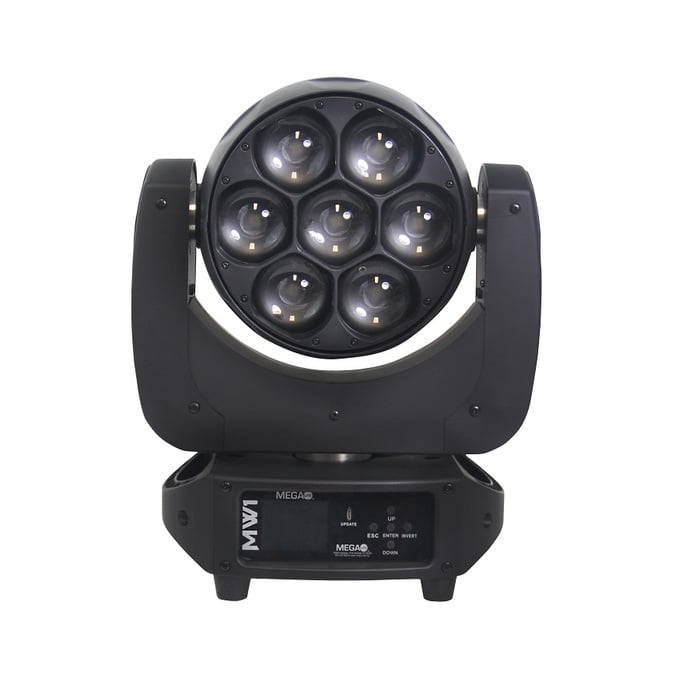 MEGA-LITE MW1 7 X 40W LED, RGBW, 9-44 DEGREE ZOOM, PIXEL CONTROLLED, RDM, 3 AND 5 PIN XLR