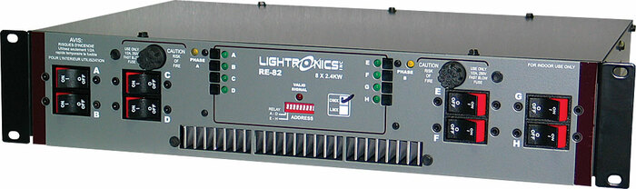 Lightronics RE-82D Rack Mount Dimmer, 8 Channels 2400W Per Channel