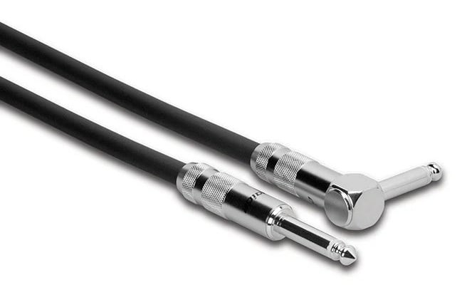 Zaolla ZGT-020R Straight To Right-Angle Guitar Cable, 20 Ft