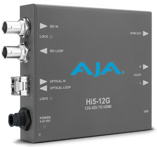 AJA Hi5-12G-R 12G-SDI To HDMI 2.0 Converter With Fiber Receiver