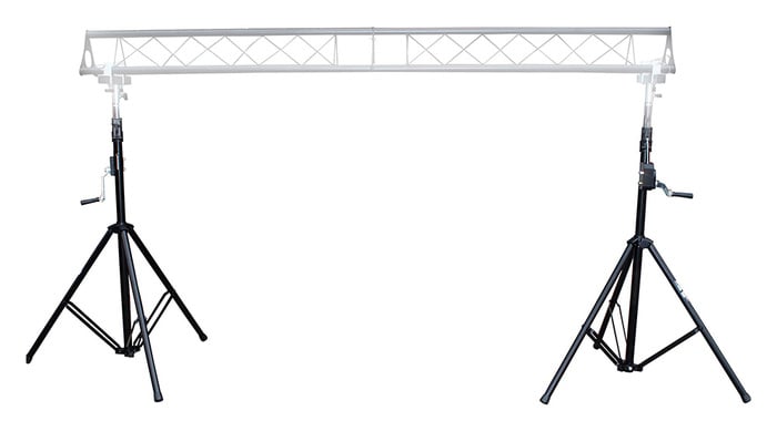 ProX T-LS35C-STAND Pair Of 9.5' Crank Stands With T-Bars Supports Triangle Truss Segments For DJ Lighting